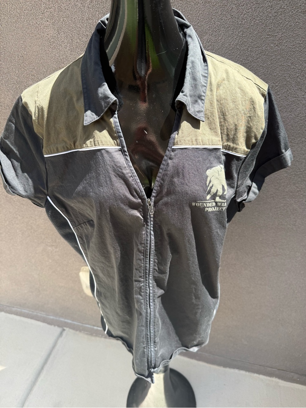 Harley-Davidson Wounded Warrior Project Zip Front Shirt Womens 2XL Black Olive